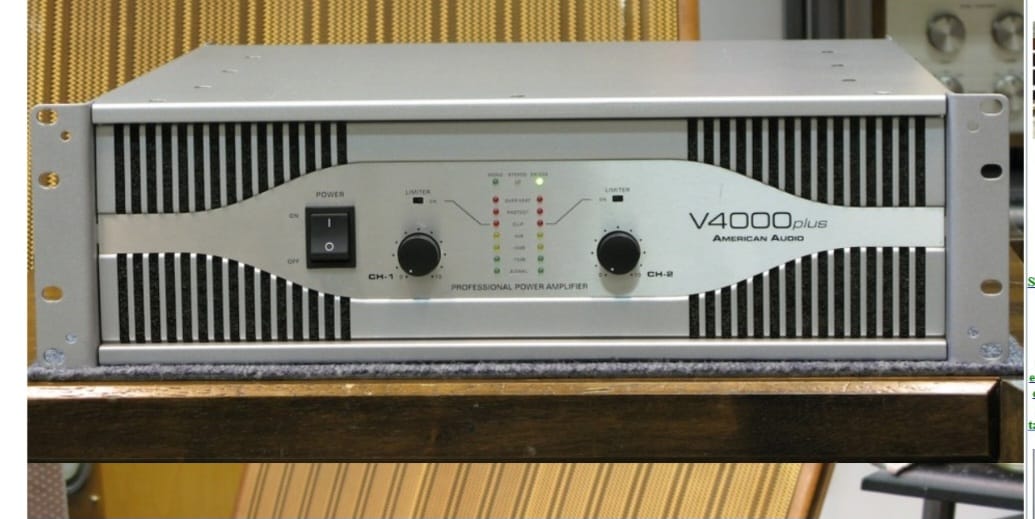 American AMX V4000AMX Amplificador de Potencia de 2 Canales, 1400W RMS 